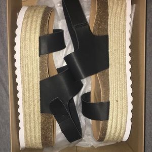 Black platform sandals